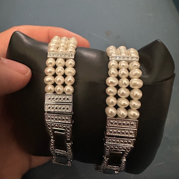 Vintage Croton Silver Watch and Bracelet with Pearl Accents - Picture 8 of 9